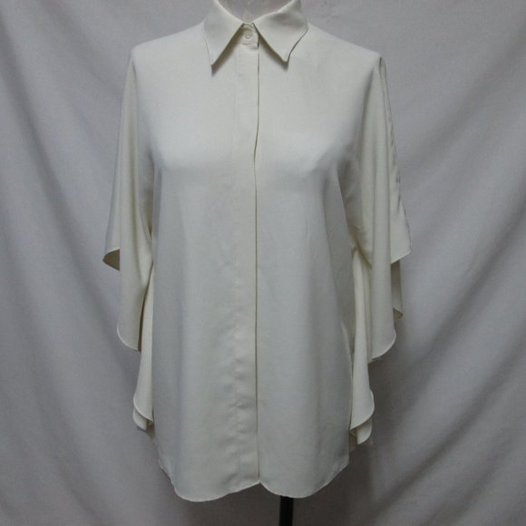 Lauren Ralph Lauren Blouse Flutter Sleeve Top Blouse NEW NWT Size Sz Medium Md M - Picture 1 of 14